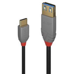 PROLUNGA USB 3.0 TIPO C/TIPO A NERO, 0,15M