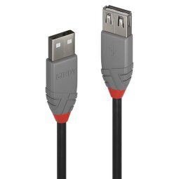 Lindy 3m usb 2.0 type a extension cable, anthra line