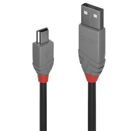 CAVO USB 2.0 TIPO A/mini B NERO, 1M