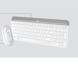 SLIM WIRELESS KEYBOARD AND MOUSE COMBO MK470 - OFFWHITE - ITA -       MEDITER