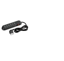 MULTIPRESA SLIM6 - 6 PRESE BIPASSO 10/16A  - INTERRUTTORE LUMINOSO -  CON CAVO SPINA 16A- ANTRACITE -