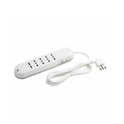 MULTIPRESA SLIM - 4 PRESE 10/16A-2 USB-INTERRUTTORE SAFE BIANCO