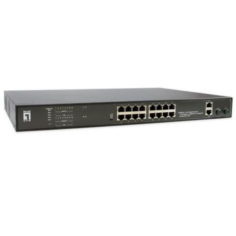 LEVELONE GEP-2021 - SWITCH 20-PORTE GIGABIT POE 802.3at/af 270W, 2x Gigabit RJ45 + 2x Gigabit SFP