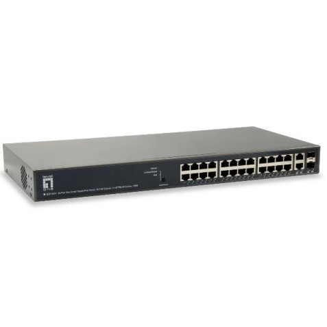 LEVELONE GEP-2651 - SWITCH 26-PORTE GIGABIT WEBSMART POE 802.3af/at 185W, 2-PORTE SFP/RJ45 COMBO TUR