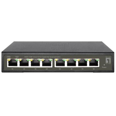 LEVELONE GES-2108P - SWICTCH HILBERT 8-PORTE GIGABIT SMART LITE POE 802.3at/af 112.8W, 8-Porte POE