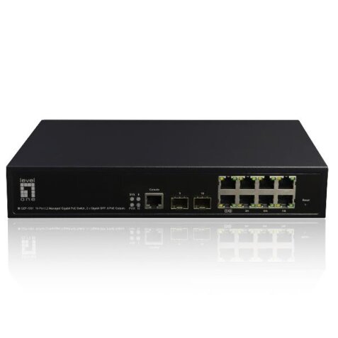 LEVELONE GEP-1061 - SWITCH 10-PORTE GIGABIT L2 MANAGED POE 802.3 af/at 180W, 2-PORTE GIGABIT SFP