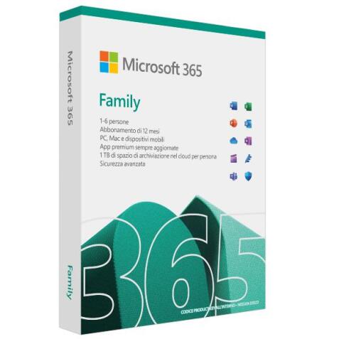 M365 FAMILY ITALIAN SUBSCR 1YR EUROZONE MEDIALESS P10