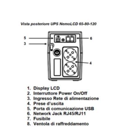 NEMOLCD - LINE INTERACTIVE CON DISPLAY LCD E USB 1200 VA 480 W 2 SHUKO