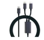 NILOX TECH - Docking station con porta USB-C, 3in1, cavo con splitter a forma di Y, 3 porte USB-C, lunghezza cavo 1.85 mt