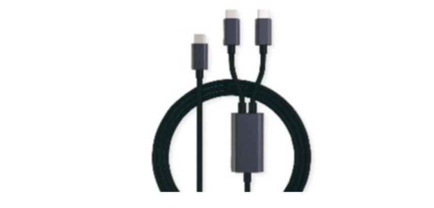 NILOX TECH - Docking station con porta USB-C, 3in1, cavo con splitter a forma di Y, 3 porte USB-C, lunghezza cavo 1.85 mt