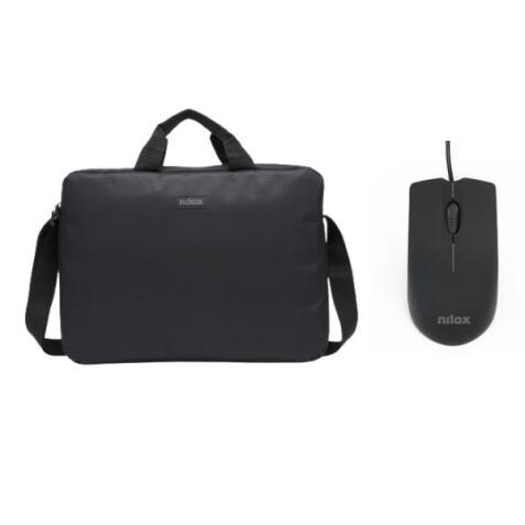 Borsa nera per laptop 15,6” con mouse USB 1000 DPI