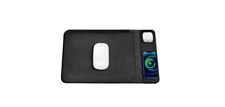 NILOX TECH - Custodia universale per Notebook/Laptop/Tablet fino a 13,3" con doppia ricarica wireless, ricarica 2 dispositivi, custodia che funge da tappetino mouse