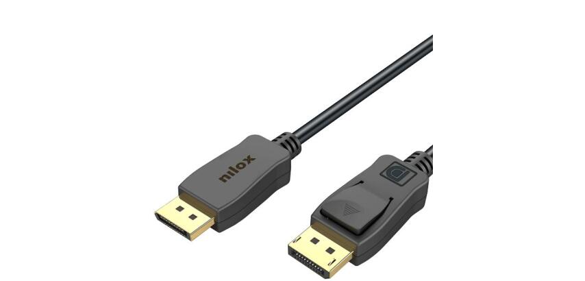 NILOX TECH - Cavo DisplayPort 1.4 20pin, maschio a maschio, risoluzione supportata fino a 8k, lunghezza cavo 3 metri, confezione retail