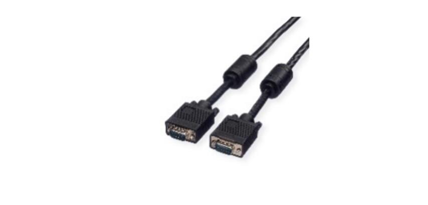 NILOX TECH - Cavo di collegamento con connettori HD -Sub 15 Pin, maschio a maschio, lunghezza cavo 2 mt, doppia schermatura, HQ VGA + FERRITE + DDC