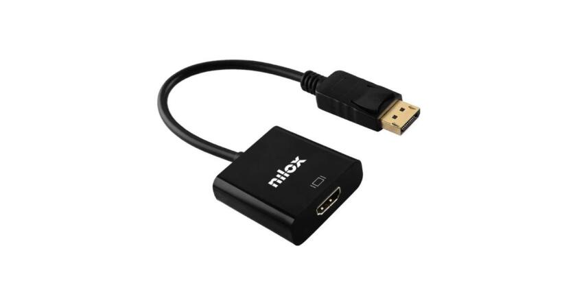 NILOX TECH - Adattatore DisplayPort a HDMI Passivo; Converte un segnale DisplayPort in un segnale HDMI con installazione plug & play