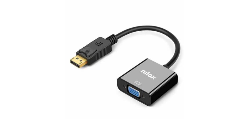 NILOX TECH - Adattatore da DP a VGA-F per dispositivi forniti di connettore DisplayPort a monitor VGA con installazione Plug and Play