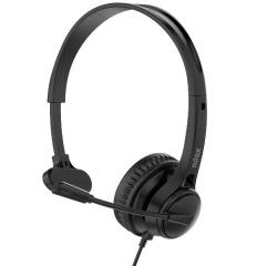 NXAUCMON01 - Cuffia Mono professionale con tecnologia ENC, controlli sul cavo, porta USB-C e adattatore USB-A, lunghezza cavo 2 metri, microfono regolabile