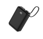 NILOX TECH - Powerbank, potenza massima 65W, capacità 20.000 mAh, cavo UB-C integrato, display LED integrato, 2 porte USB-C (1 integrata + 1 standard)