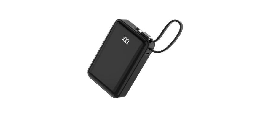 NILOX TECH - Powerbank, potenza massima 65W, capacità 20.000 mAh, cavo UB-C integrato, display LED integrato, 2 porte USB-C (1 integrata + 1 standard)