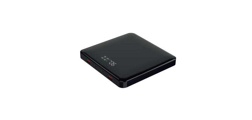 NILOX TECH - Powerbank slim, potenza massima 100 Watt. display LED integrato, 4 porte USB, 2 porte USB-C, 2 porte USB-A, capacità 20.000 mAh