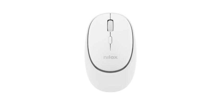 NILOX TECH - Mouse ottico, connessione wireless DUAL (BT 5.2 e Dongle 2.4GHZ), 1600 DPI, ricaricabile tramite porta USB-C, cavo incluso, 4 tasti
