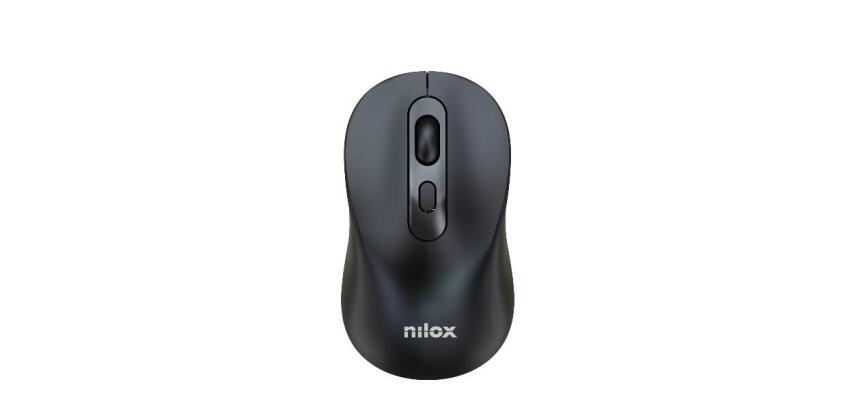 NILOX TECH - Mouse ottico, connessione wireless DUAL (BT 5.2 e Dongle 2.4GHZ), 1600 DPI,ricaricabile tramite porta USB-C, cavo incluso, 4 tasti
