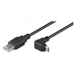 CAVO USB 2.0 CON CONNETTORE MICRO USB A 90° MT. 1 8 COLORE NERO