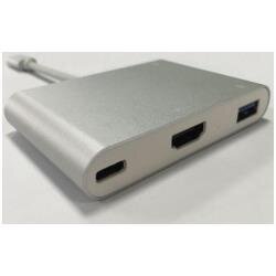 HUB MULTI PORTA USB 3.1 TIPO C M / 1x HDMI F + 1x USB 3.0 A F +        2x USB 2.0 A F + 1x CF IN ALLUMINIO/SILVER CM 10