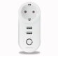 Smart Wi-Fi power plug - 15A   2 USB   on/off manual   automatic   energy meter   IEC plug type F (DE/NL/ES etc.)