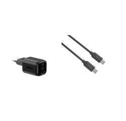 NILOX TECH - Caricatore GaN 100W 3x USB-C, cavo USB-C da 2 metri incluso