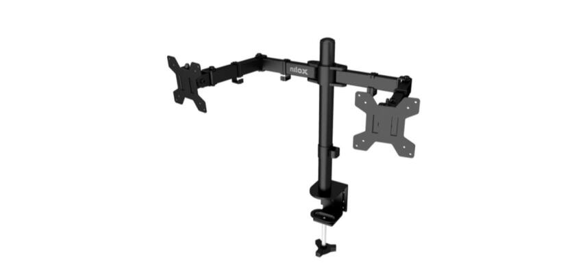 NILOX TECH - Supporto Monitor a doppio braccio, adatto a monitor dai 15" fino a 32"