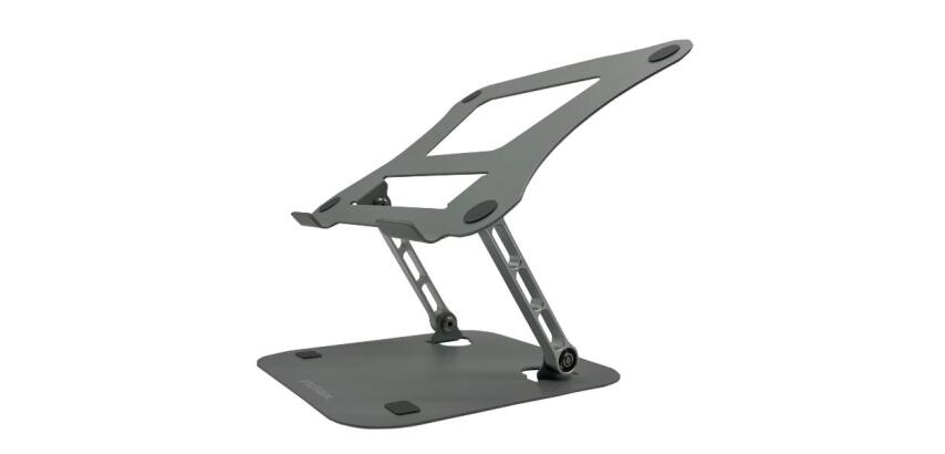 NILOX TECH - Supporto per Notebook/Laptop/Tablet da 10" fino a 16", regolabile in altezza e inclinazione, materiale metallo al carbonio, base anti scivolo
