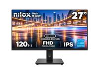 NILOX TECH - Monitor Regolabile 27" 120Hz/IPS/Docking USB-C 65W/Multimedia/Full HD/HDMI/DP/ENERGY STAR