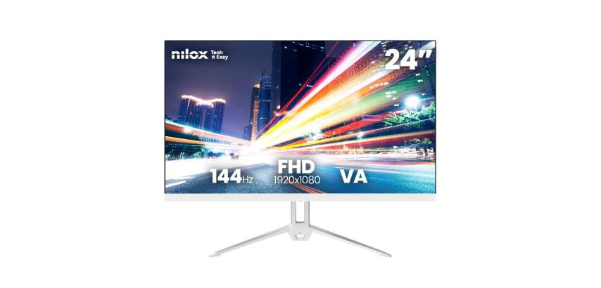 NILOX TECH - Monitor 24" 144Hz/Full HD/HDMI/VGA - Bianco