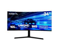 NILOX TECH Monitor Curvo Regolabile 34" 165HZ/UWQHD/1ms/2DP/2HDMI/Speaker