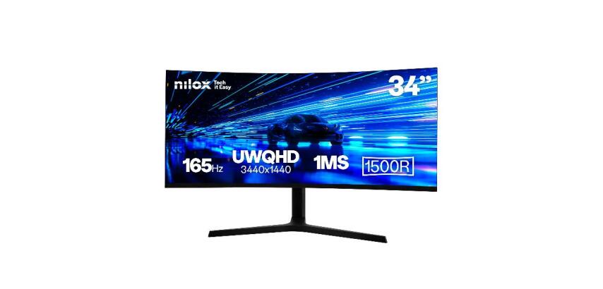 NILOX TECH Monitor Curvo Regolabile 34" 165HZ/UWQHD/1ms/2DP/2HDMI/Speaker