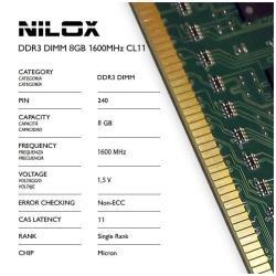 DDR3 DIMM 8GB 1600MHZ CAS LATENCY 11