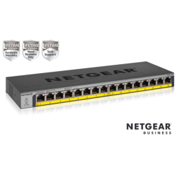 NETGEAR GS116LP - switch - 16 ports - rack-mountable