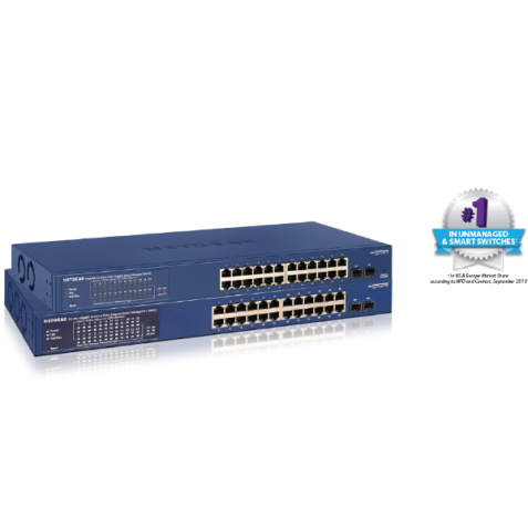 GS724TPP GIGABIT ETHERNET SMART POE+ 24 PORTE POE+ IN                 RAME E 2 PORTE SFP PER GLI UPLINK