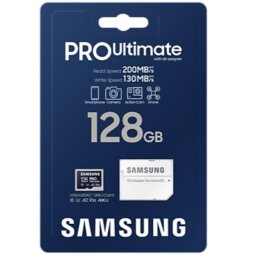 MICRO SD PRO ULTIMANTE 128GB XC  U3  V30  A2  Velocità di lettura-scrittura fino a  200/130 MB/s  Adattatore SD incluso