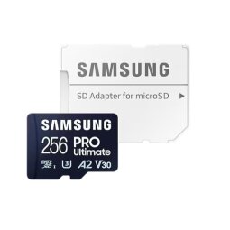 MICRO SD PRO ULTIMANTE 256GB XC  U3  V30  A2  Velocità di lettura-scrittura fino a  200/130 MB/s  Adattatore SD incluso