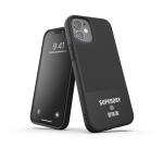 SUPERDRY - Cover in TPU+Policarbonato flessibile anti-urto con intarsiatura in tela colore nero compatibile con Apple iPhone 12 Mini