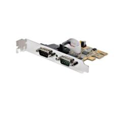 Scheda seriale PCI Express a due porte - Scheda di interfaccia seriale da PCIe a 2x RS232 (DB9)- Scheda PCIe con staffe standard o a basso profilo - 16C1050 UART - Ritenzione COM -