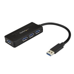 StarTech.com 4 Port USB 3.0 Hub (SuperSpeed 5Gbps) with Fast Charge – Portable USB 3.1 Gen 1 Type-A Laptop/Desktop Hub - USB Bus Power or Se