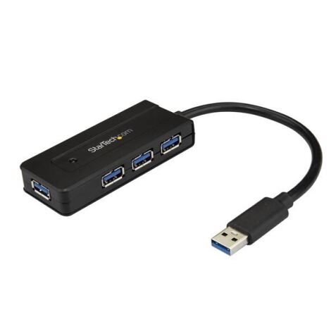 Hub USB 3.0 a 4 porte - Mini Hub USB con porta di ricarica - Include Adattatore di Alimentazione