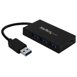 StarTech.com 4 Port USB 3.0 Hub, USB Type-A Hub with 1x USB-C & 3x USB-A Ports (SuperSpeed 5Gbps), USB Bus Powered, USB 3.1/USB 3.2 Gen 1 Ad