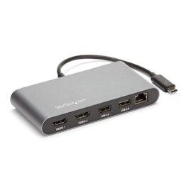 StarTech.com Thunderbolt 3 Mini Dock - Portable Dual Monitor w/HDMI 4K 60Hz - 2X USB-A Hub (3.2/2.0), GbE - 28cm Cable - TB3 Multiport Adapt