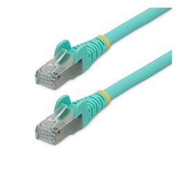 StarTech.com 1m CAT6a Ethernet Cable - Aqua - Low Smoke Zero Halogen (LSZH) - 10GbE 500MHz 100W PoE++ Snagless RJ-45 w/Strain Reliefs S/FTP 