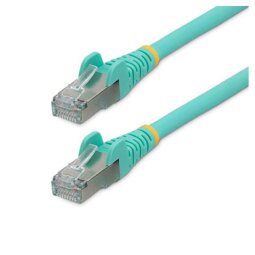 StarTech.com 5m CAT6a Ethernet Cable - Aqua - Low Smoke Zero Halogen (LSZH) - 10GbE 500MHz 100W PoE++ Snagless RJ-45 w/Strain Reliefs S/FTP 