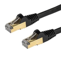 StarTech.com 1.5 m CAT6a Patch Cable - Shielded (STP) - 100% Copper Wire - Snagless Connector - Black